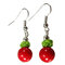 Ethnic Style Jewelry Alloy Turquoise Agate Earrings - Red