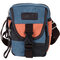 Women Multi-functional Three-use Packet Insertion Buckle Patchwork Zipper Canvas Crosbody Bag  - Blue