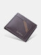 Men Artificial Leather Vintage Light Weight Trifold Wallet Soft Retro Multiple Card Slot Wallet - Coffee