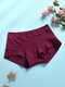 1Pcs Women Cotton Seamless Solid Breathable Cozy Mid Waist Panties - Multi Color - Red