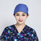 Doctor's Surgical Cap Beauty Strap Solid Color Beautician Hat Scrub Caps - Blue