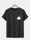 Mens Splatter Spades Poker Print 100% Cotton Casual Short Sleeve T-Shirts - Black