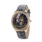 Fashion Owl Flower Leather Rhinestone Quartz Wristband Wholesale Watches Ladies Gift - Black