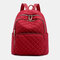 Women Canvas Multifunction Waterproof Casual Patchwork Backpack - Red