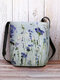 Women Floral Pattern Print Crossbody Bag Shoulder Bag - Blue