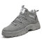 Men Brief Lace-up Hard Wearing Work Style Casual Boots - Gray