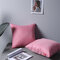 Almohada de color sólido Funda de cojín Sofá Respaldo de algodón Oficina Coche Funda de almohada Decoración del hogar - Rosado
