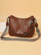 Women Vintage PU Leather Multi-Layers Crossbody Bag Shoulder Bag - Brown