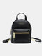 Women Solid Casual Cute Student School Bag Backpack - Black