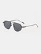 JASSY Unisex Vintage Casual Double Bridge Oval Metal UV Blocking Sunglasses - #01