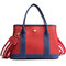 Women Hit Color PU Leather Large Capacity Crossbody Bags  - Red