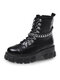 Women Casual Chain Design Glossy Black PU Thick Bottom Shoes Non-slip Soft Tooling Boots - Matte Black