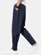 Mens Chinese Style Thick Fleece Warm Adjustable Cotton Drawstring Elastic Straight Pants - Navy