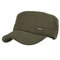 Mens Outdoor Sunshade Cotton Military Cap Casual Adjustable Flat Top Hat With Three Breathable Holes - Army Green