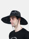 Men & Women Camouflage Wide Brim Outdoor Climbing Fishing Sunshade Bucket Hat - Navy