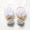 Sweet Elegant Earrings Glass Wishing Ball Star Rose Flower Earrings for Women Gift - White