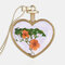Collier de fleurs séchées en verre de coeur de pêche géométrique en métal Collier pendentif de fleurs séchées naturelles - 2