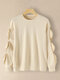 Sequins Patchwork Twisted Sleeves Plus Size Pullover Sweatshirt - Apricot