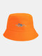 Unisex Cotton Snake Pattern Print Simple Versatile Sunscreen Bucket Hat - Orange