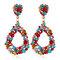 Vintage Water Drop Earrings Exaggerated Geometric Rhinestone Pendant Earrings Chic Jewelry - Color