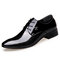 Men Business Microfiber Leather Non Slip Casual Formal Dress Shoes - Black