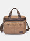 Menico Men's Canvas Business Casual Shoulder Bag Wear Resistant Crossbody Tote - Khaki
