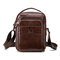 Vintage Genuine Leather Business Bag Shoulder Bag Crossbody Bag For Men - Deep Brown