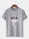 Mens 100% Cotton Michelangelo's David Printed Short Sleeve Graphic T-Shirt - Gray
