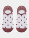 Women Cotton Glass Silk Polka Dot Pattern Fashion Thin Socks - Purple