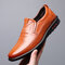 Men Microfiber Leather Non Slip Soft Sole Casual Slip On Shoes - Brown