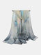 महिला जॉर्जट रमज़ान दोहरे उपयोग वाले पुष्प पैटर्न लंबे पतले स्कार्फ शाल - #06