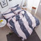 3Pcs Cotton Bicolor Stripe Bedding Set Full Queen King Super King Size Quilt Duvet Cover Pillowcase - #4