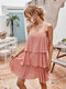 Dot Print Sleeveless Casual Slip Dress For Women - Pink