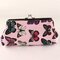 Ladies Butterfly Wallet Storage Bag Canvas Wristlet Wallet Purse Evening Clutches - Pink