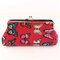 Ladies Butterfly Wallet Storage Bag Canvas Wristlet Wallet Purse Evening Clutches - Red