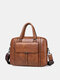 Menico Men's Faux Leather Business Casual Tote Briefcase Crossbody Laptop Bag Shoulder Bag - Brown