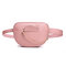 Women Chain Waist Bag Solid Phone Bag Crossbody Bag - Pink