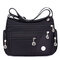 Women Nylon Waterproof Crossbody Bags Leisure Travel Multi-Pocket Messenger Bags - Black