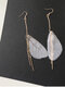 Vintage Brief Butterfly Wings Long Chain Tassel Alloy Earrings - White