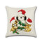 Fodera per cuscino in cotone e lino con decorazioni natalizie Fodera per cuscino carino con cucciolo di cane e gatto - #4
