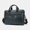 Men Genuine Leather Multi-pocket 14 Inch Laptop Bag Briefcase Business Handbag Crossbody Bag - Grey