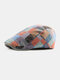 Men & Women Plaids Pattern Contrast Color Casual Young Fashion Sunvisor Forward Hat Flat Hat - Red