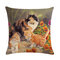 Cartoon Cat Pattern Cotton Linen Throw Pillow Cushion Cover Seat Car Home Sofa Bed Decorative Pillowcase - #5