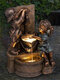 Fluorescent Light Creative Pumping Water Kissing Bath Little Boy Girl Garden Statue Outdoor Resin Figurine Decors Sculpture Home Yards Pool Ornaments Gift - #03