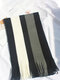 Men Artificial Cashmere Knitted Color-match Wide Striped Jacquard Tassel Warmth Business All-match Scarf - Black White Gray