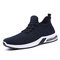 Mens Air Cushion Sole Fabric Breathable Running Shoes - Blue