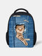 3D Animal Creative Cartoon Cute Cat Print Casual Style Backpack Schoolbag - #14