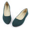 Big Size Suede Candy Color Pure Color Pointed Toe Light Ballet Flat Shoes - Dark Green