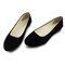Big Size Suede Candy Color Pure Color Pointed Toe Light Ballet Flat Shoes - Black