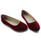 Big Size Suede Candy Color Pure Color Pointed Toe Light Ballet Flat Shoes - Wine Red